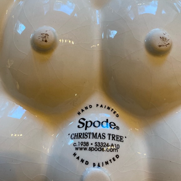 Spode Green Christmas Tree Egg Plate - Picture 3 of 5